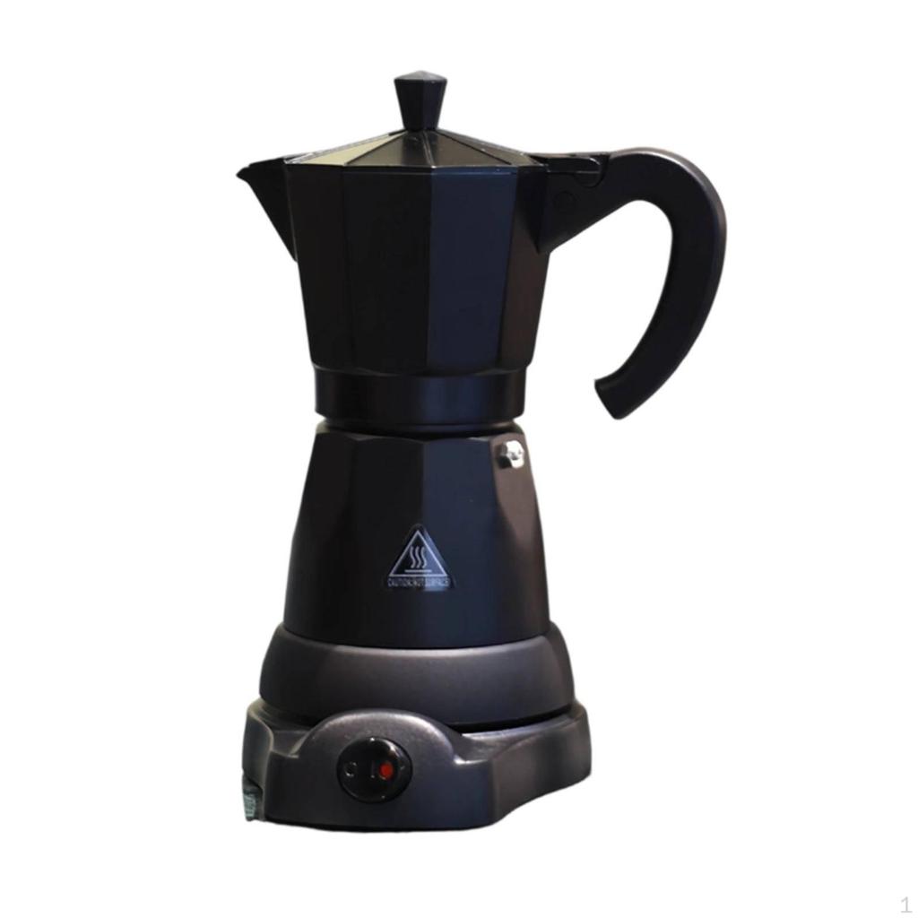 Electric Coffee Pot 6Cup with Base Aluminum Percolator for Students, Small Kitchens,