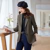 Apricot Casual Suit Jacket Female New Autumn  Winter Temperament High-end Design Suit Formal Wear