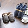 Oversized cotton slippers for men's winter home use, thick soled indoor anti slip and warm woolen slippers for men's winter home use