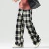 Ge Di Jie Men's and Women's Trendy Plaid Loose Straight Tube Hanging Wide Leg Casual Pants