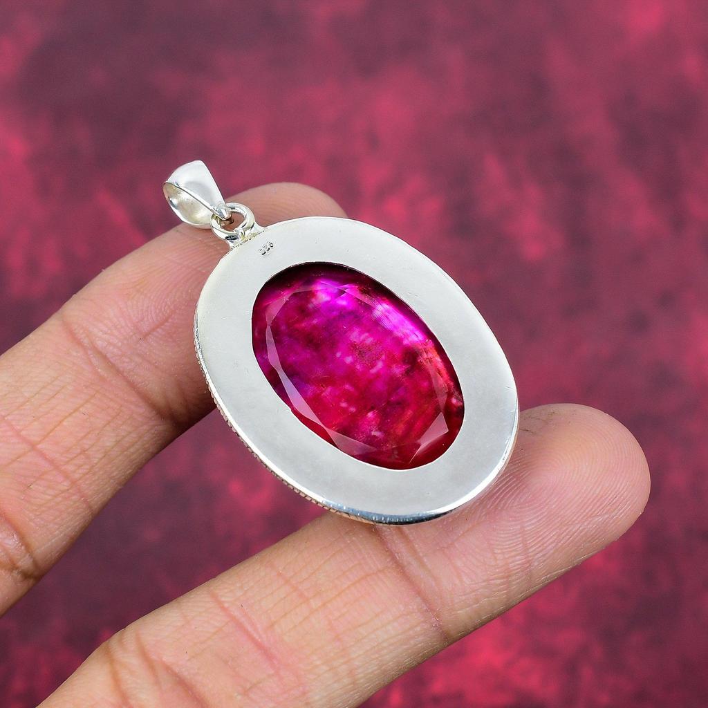 Ammolite Pendant Gemstone Handmade Jewelry, 925 Solid Sterling Silver Pendant, Gift For Wife Jewelry