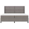Box Spring Bed with Pillows and Headboard Taupe 200 X 200 Cm Fabric