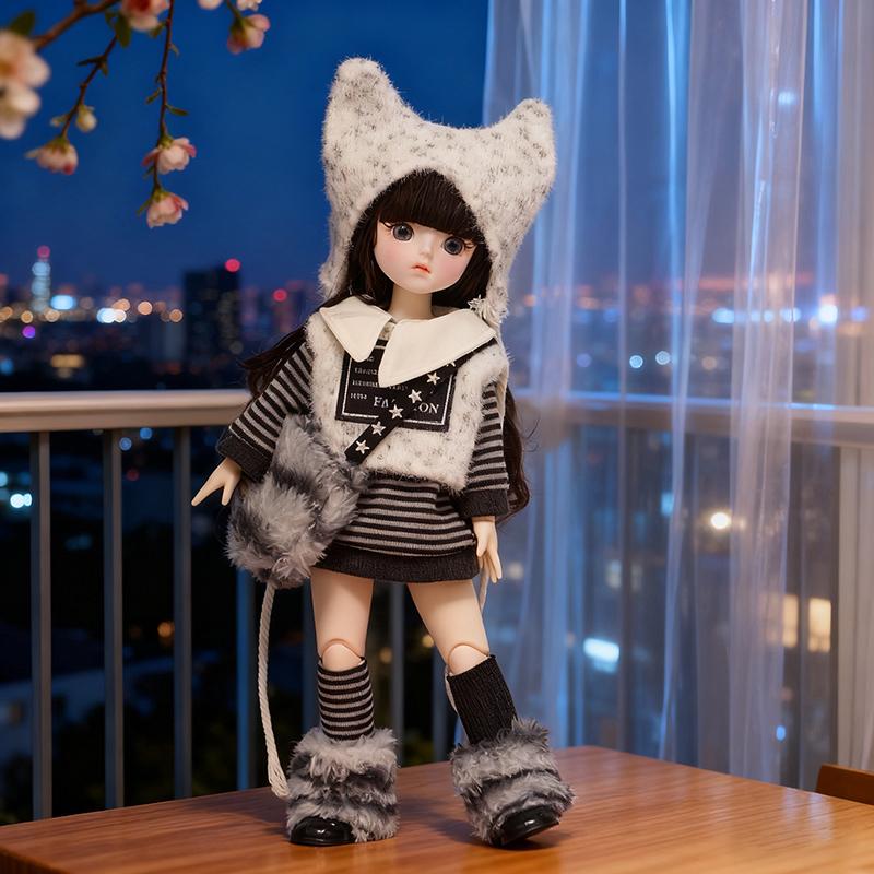 For 30Cm Doll Clothes Suit Cute Winter Outfit 1/6 Doll Accessories Dress Up Toy Gift For Girls