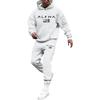 Men's Printed Hooded Sweatshirt And Sweatpants Casual Sports Suit