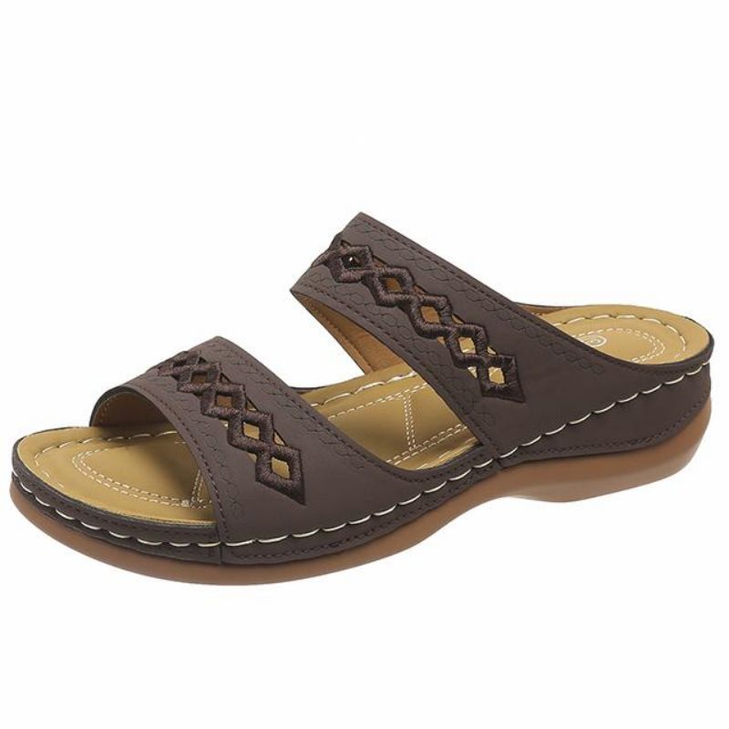 Fashion Comfortable Wedge Slippers for Women Summer 2024 Hollow Out Platform Sandals Woman Plus Size Anti Slip Beach Sldies Flip Flops