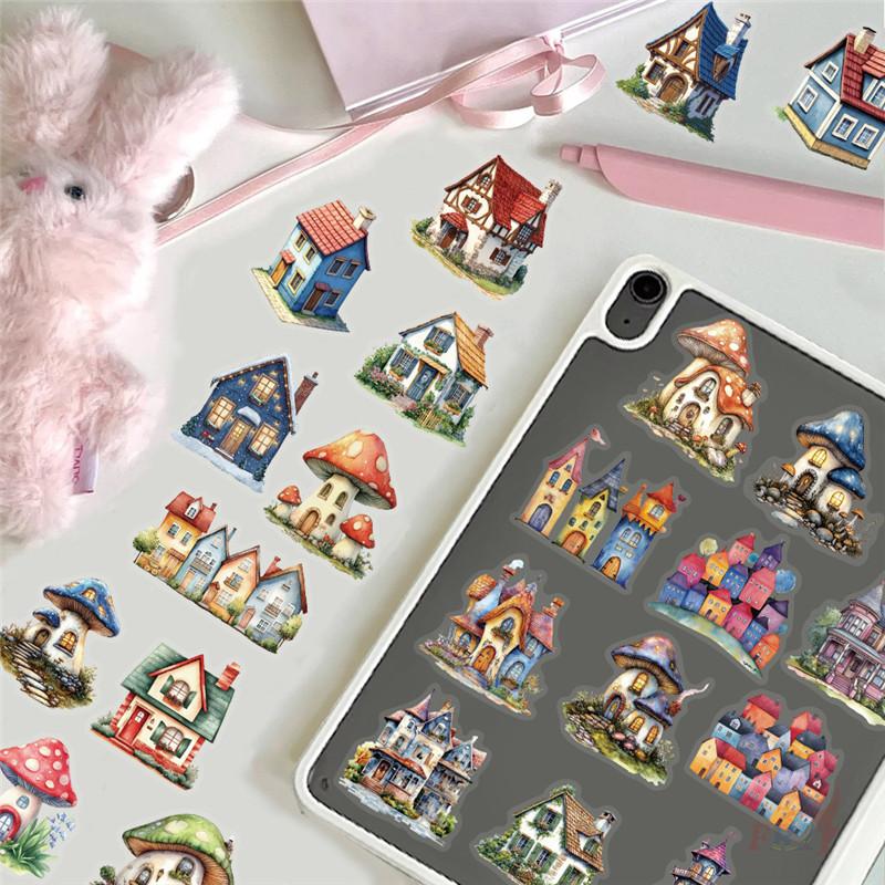 50Pcs/Set Retro Forest Cabin Series 01. Fairy Tale House PET Stickers Waterproof DIY Fashion Doodle Decals Stickers