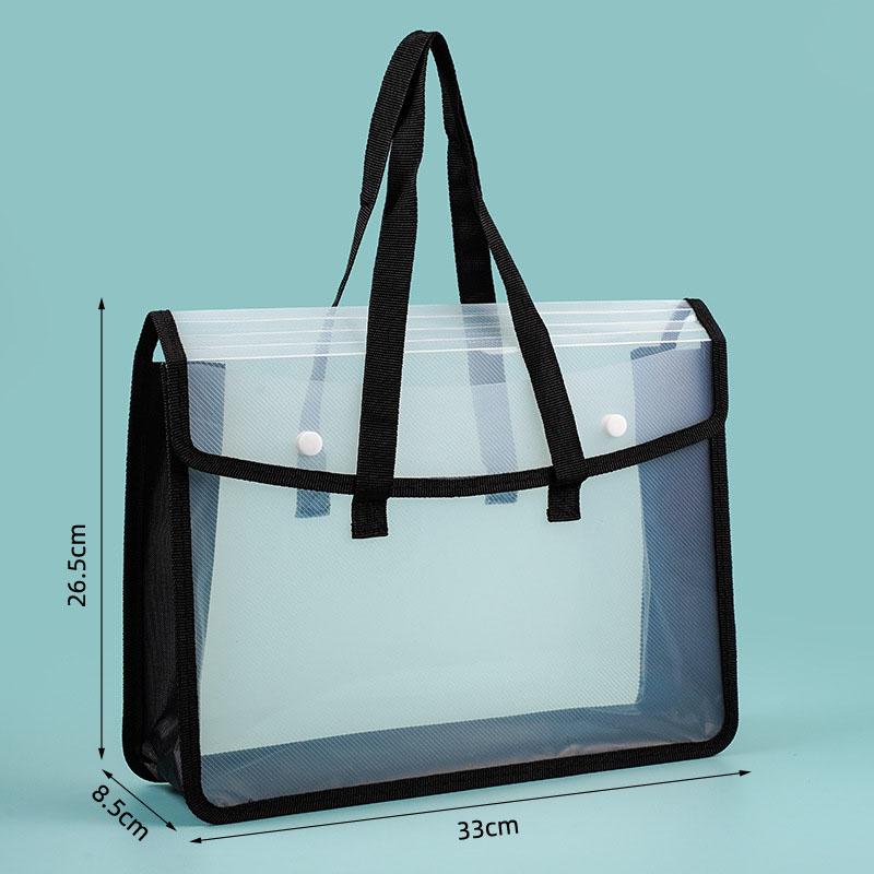Large-Opening Transparent PP Clip File Document Pouch High-Capacity Tutoring Bag Ultimate Organizer for Files and Books