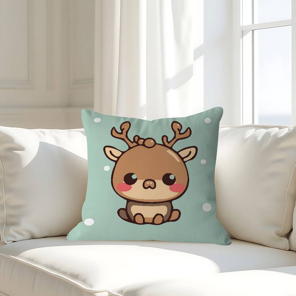 Cartoon Niedliche Tiere Kissenbezug Abnehmbarer Waschbarer Kissenbezug – Ganzjährig Weiches Leinen