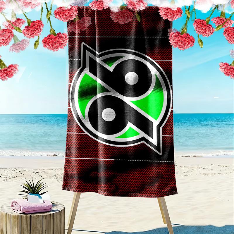 Hannover 96 Baskılı Plaj Havlusu, Plaj Kamp Yüzme İçin Büyük Yumuşak Hızlı Kuruyan Havlu