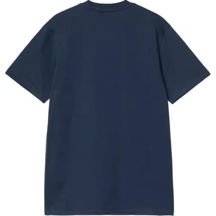 Carhartt WIP Logo Print Crew Neck Short Sleeve T-Shirt Men tops Blue I031047-2QF-XX
