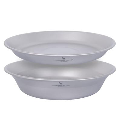 Boundless Voyage Titanium Plates and Bowls, Tableware, Round Plates and Bowls, Unbreakable, Rust-Resistant, Lightweight, Pure Titanium, Dishwasher