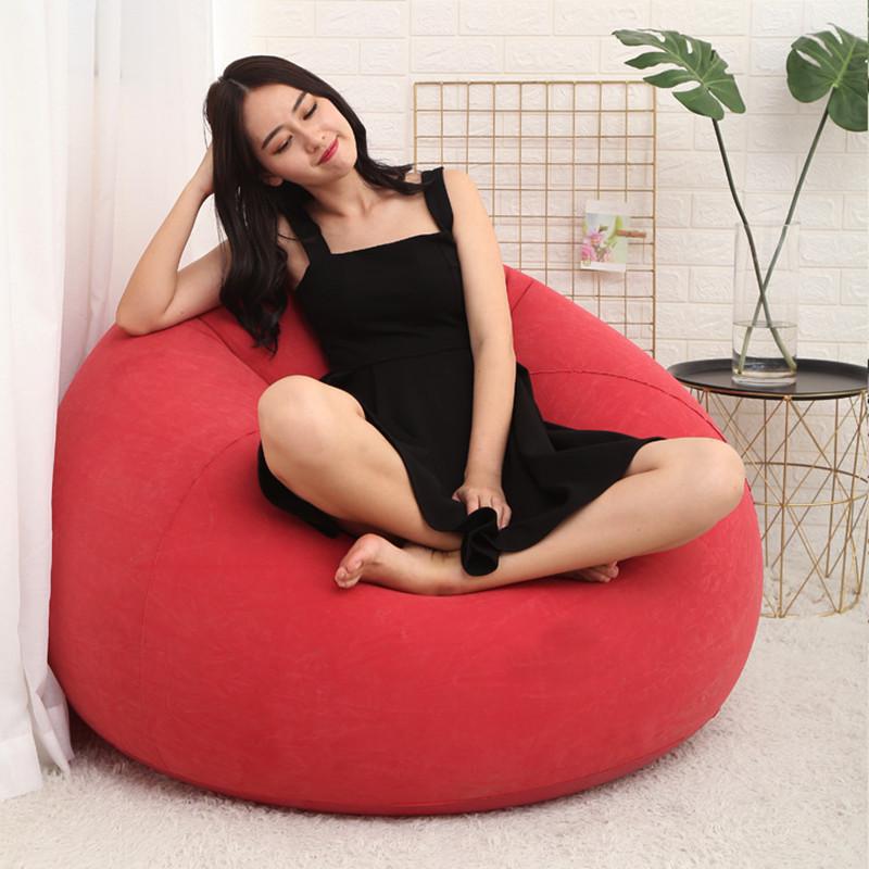 Inflatable Flocked Single Seat Sofa - Small Apartment Leisure Chair