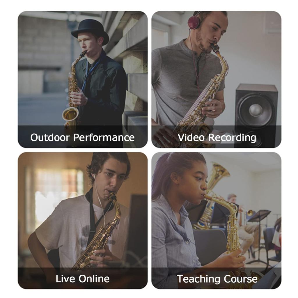 N90 Rechargeable Compact Instrument Microphone for Saxophone, Larinet, Trumpet, and Brass Instruments, Perfect for Live Concerts