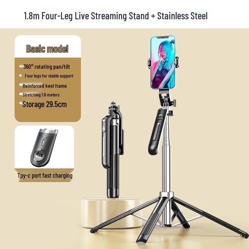 

P190 Handheld Stabilizer & Tripod: Mobile Camera Selfie Stick with Fill Light & Bluetooth.