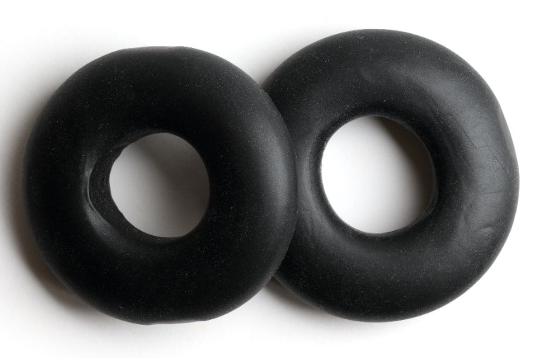 Lot de 2 Cockrings souples Stacker 20 mm Noirs - Sport Fucker - Cockrings Flexibles