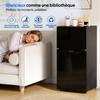 60L Minikühlschrank mit Gefrierfach (22L) – Freistehend, Glastür, LED-Beleuchtung, Temperaturregelung, Leise, Glasböden, Küche, Büro, Wohnzimmer