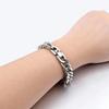 European Elegant Cuban Chain Bracelets Buckle Stainless Steel Metal Hand Chains Gold Black Steel Link Bracelet Hip Hop