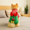 Striped Dog Christmas Clothing Breathable Warm Cats Christmas Coats Elk Pocket Comfortable Pet Dress Up Costume