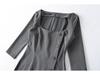 2026 Summer Women's Square Neck Mid-Sleeve Bodycon Dress