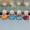 Home Decor Kungfu Monks Figure 4pcs/set Little Monk Figurines Car Decoration Crafts,Car Ornament Buddha Boy Accessories