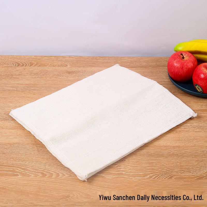 Extra-Dense 12-Layer Wood Fiber Dishcloth, 30x35 cm, Lint-Free, Oil-Repellent, Thickened Scouring Pad 12-layer 30*35cm белый