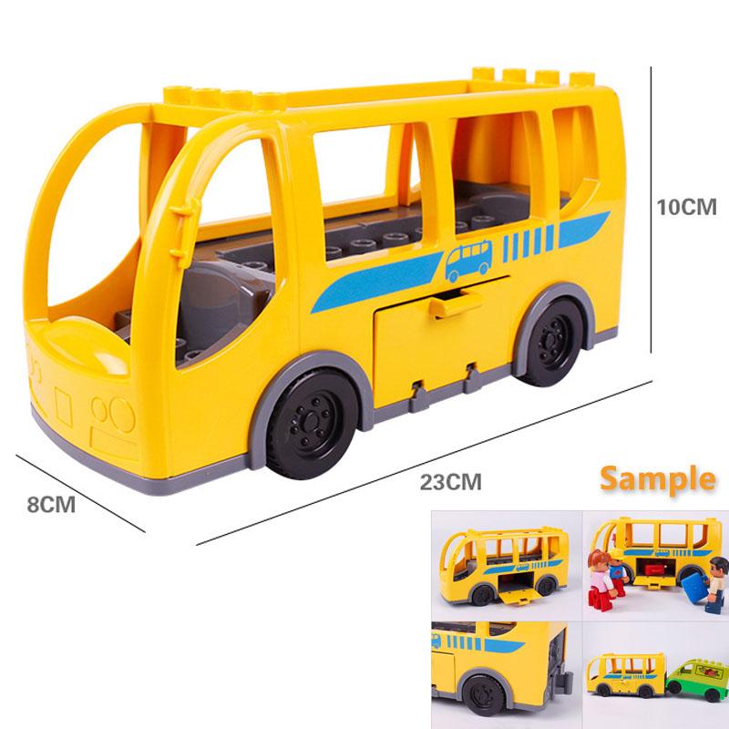 Trailer Car Motorcycle Boat Big Building Blocks Collocation Vehicle Accessory Kid DIY Toys Compatible With Duploed Set Gift