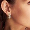 1 Pair Ear-buckle Earrings, Circle Earrings with Dazzling Cubic Zirconia, Layered Design Easy to Wear Round Earrings for Daily Wear