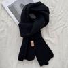Winter Scarf Windproof Solid Color Soft Thick Knitting Keep Warm Cozy Unisex Korean Style Men Scarf for Outdoor