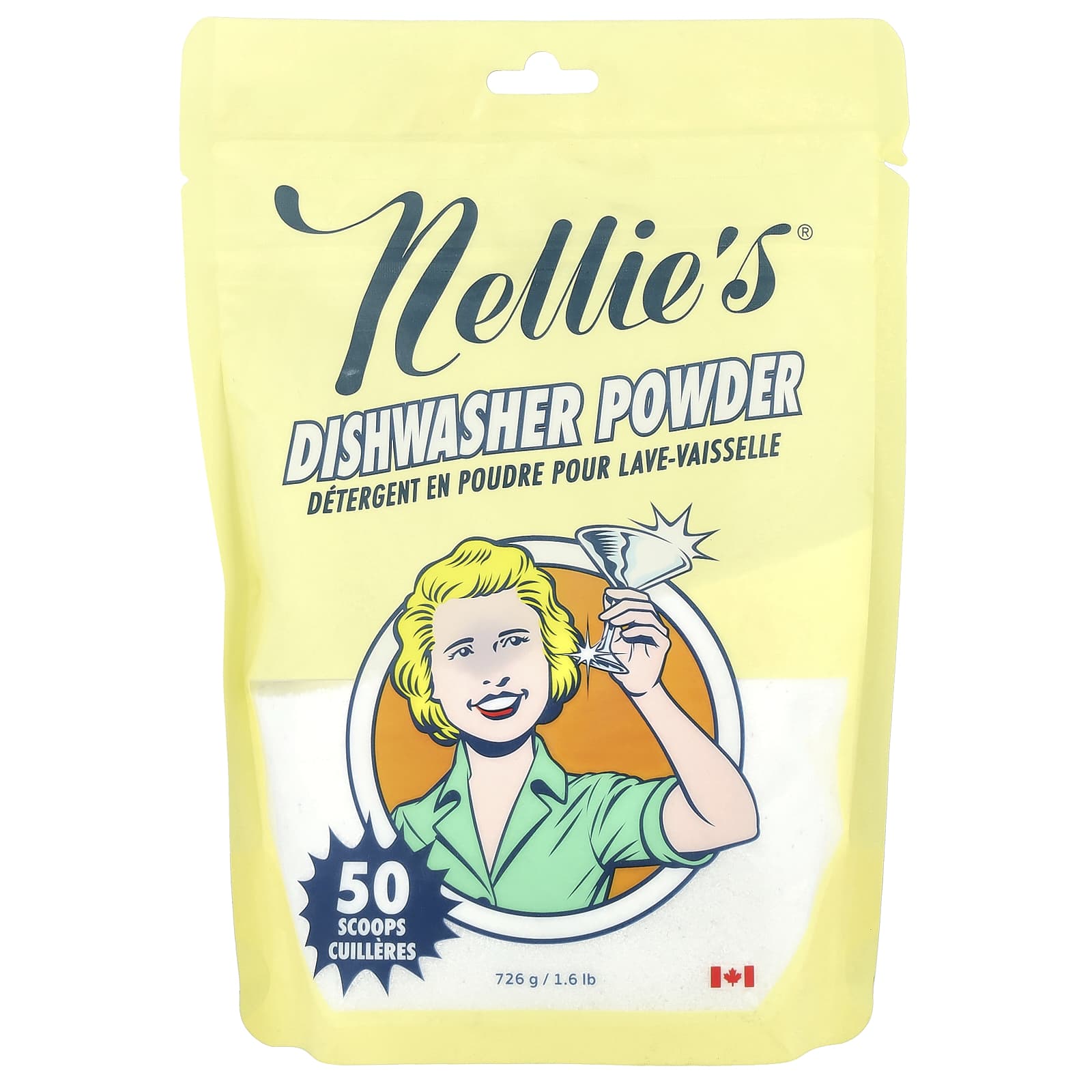 

Nellie S, Dishwasher Powder Detergent, 726G (1.6Lbs)
