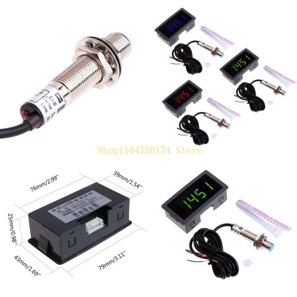 High-Precision 4 Digital Tachometer RPM- Blue LED Proximity Switch NPN- for Lathe Mower Spring Durable Top Sale