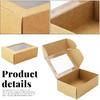 BadenBach 50 Pack Mini Rectangle Kraft Paper Boxes with Clear Windows,3.33" x 2.35" x 1.18",Tiny Small Homemade Soap Packaging Box Small Gift Boxes