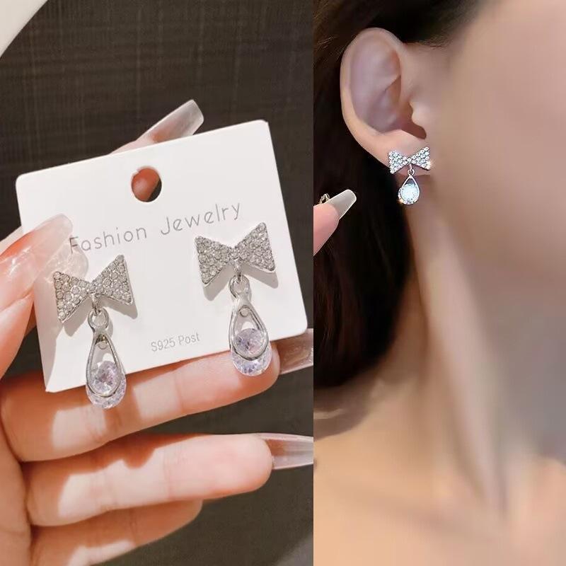 925 Silver Needle Geometric Pearl Earrings For Women Fashion Earrings Flowing Tassel Earrings Elegant Jewelry