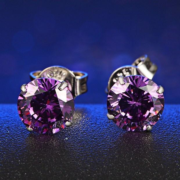 Cercei tip zircon cu patru gheare din argint 925 Cercei de modă personalizați Bijuterii pentru urechi de cristal