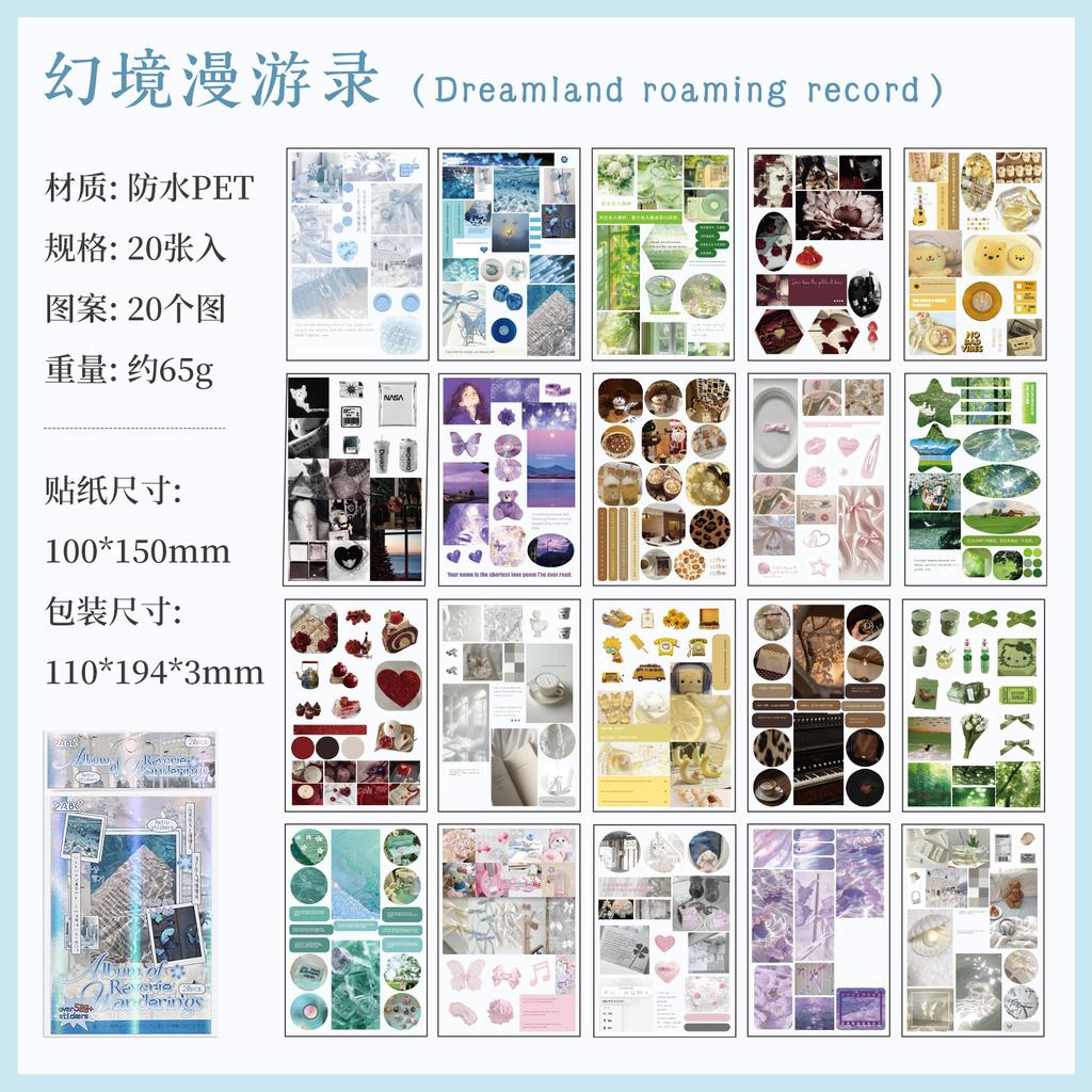 20 Sheets Vintage Japanese Retro Style Sticker Book, Nostalgic Showa Texture, Journal Diary Decor Material