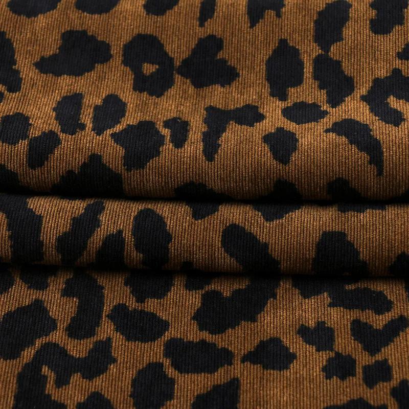 100*150cm Stoff mit Leopardenmuster Weicher Samt Kordstoff zum Nähen Kleid Hosen Kinderkleidung Vorhang Tasche Bekleidung Handwerk