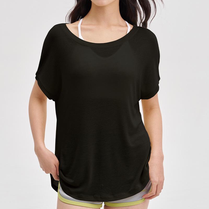 Breathable Mesh High-Elastic Yoga Cover-Up with Beautiful Back Design - Women s Quick-Dry Solid Color Top S/M