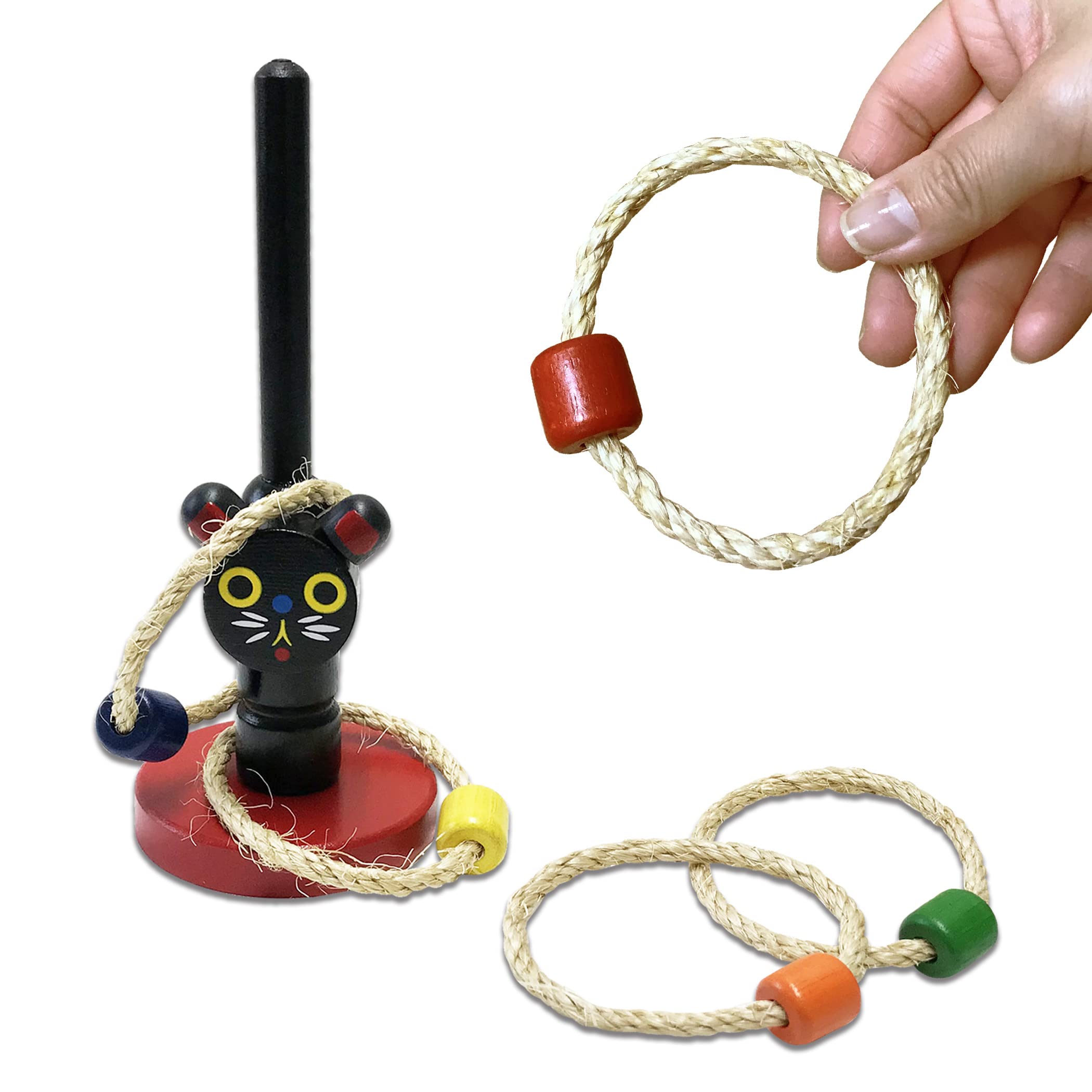 

Folk Toy Ring Daruma Paper Folk Educational Toys Ring [Nostalgic Set] Toss, Drop, Windspout, Balloons, Trumpet, Toys, Toys, Old-fashioned (Cat Toss)