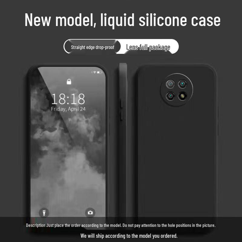 Redmi Note 9 5G Solid Color Liquid Silicone Anti-drop Soft Case