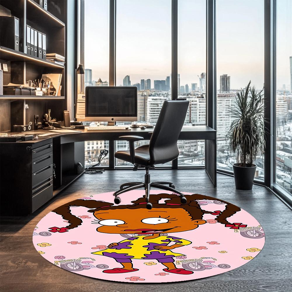 Rugrats Printed Round Rug Carpet Chair Rug Area Rug Entryway Doormats,for Office Chair Living Room Bedroom Kitchen Room.