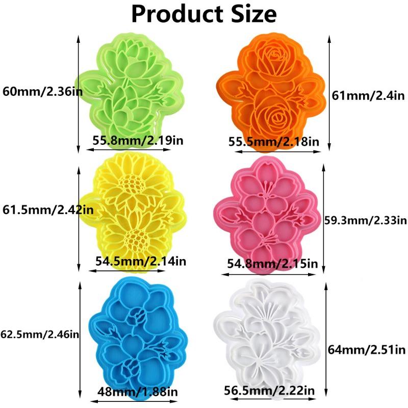 1 Stück Blume Keksform Kuchenform Fondantwerkzeug DIY Ton Simulation Dreidimensional Keksausstecher Backen