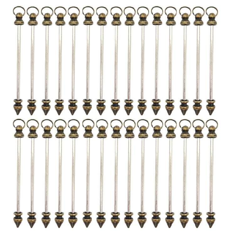30Pcs Stylish Rod Pendants Metal Jewelry Supplies Jewelry Craft Metal Stick Pendants for Custom Necklaces and Earrings