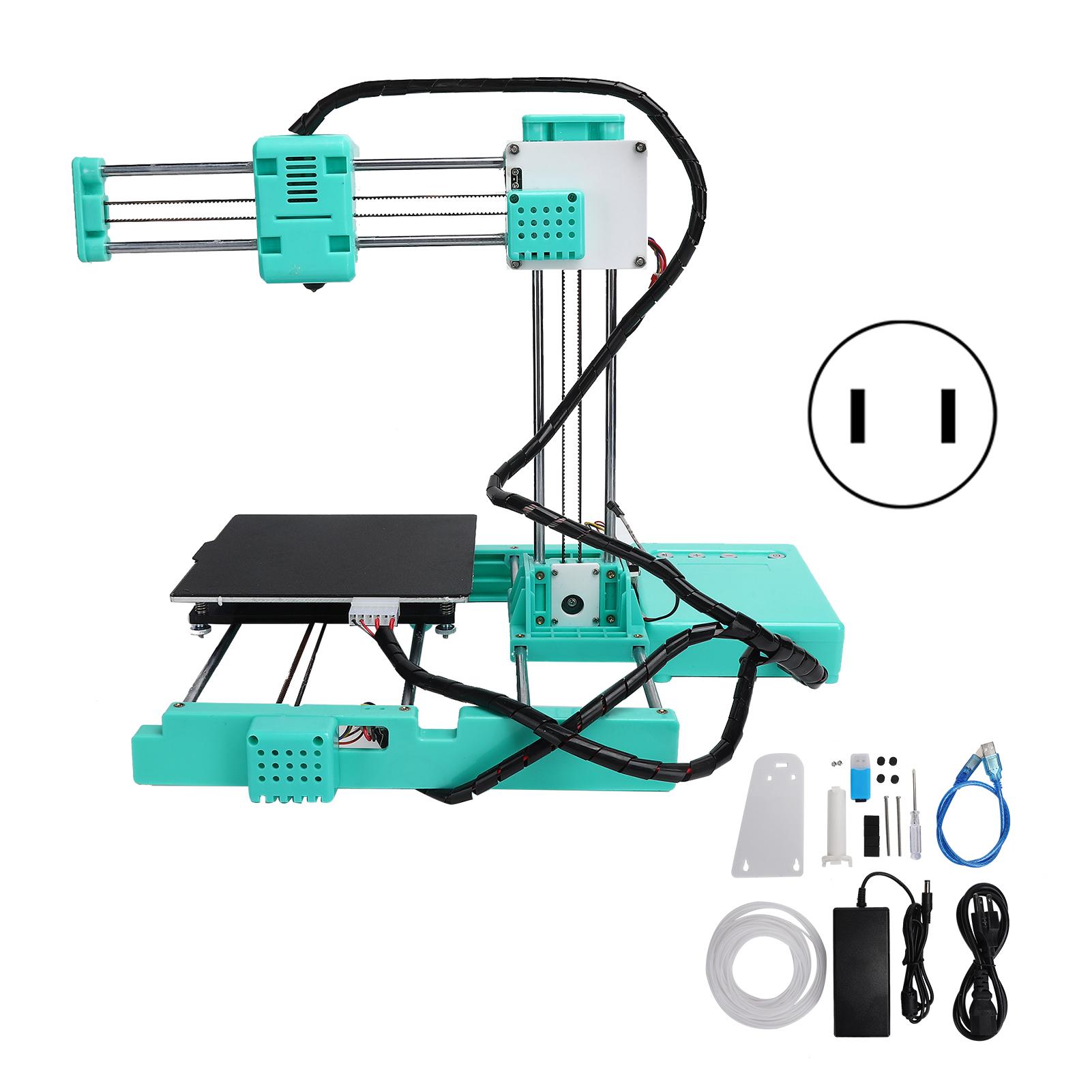 

Мини 3D принтер набор DIY настольный точный с 4G TF картой для детей начинающих 110‑240VUS US Plug