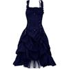 Euro-American Gothic Lolita Ball Gown: Slim, Irregular Lace-up Corset Dress