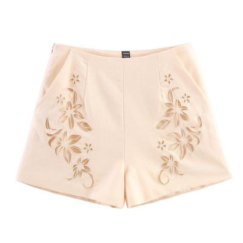 Kaslead New Women Clothes Western Style Hollow Embroidery Style Vest Top Casual Shorts Set