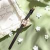 Fashionable Floral Surface Casual Leather Strap Quartz Watch