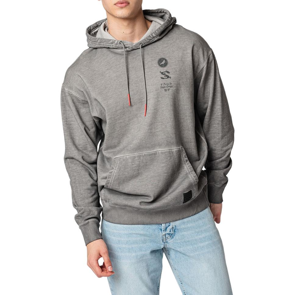 Puma X Staple Collaboration SS24 Year Of The Dragon Series Washed Design Casual Loose Hoodie Unisex Hoodie Light-Gray 627032-62