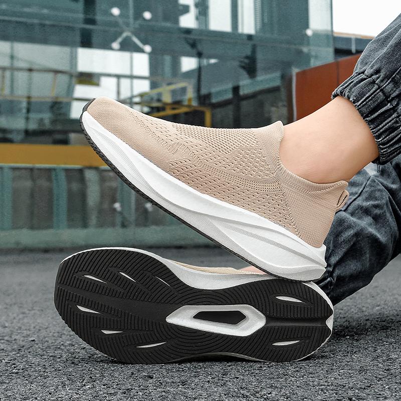 Unisex Ultra Light Flyknit Sock Walking Shoes Color Block Non Slip Sport Sneakers Sizes 36-45 for Walking Travel and Daily Wear