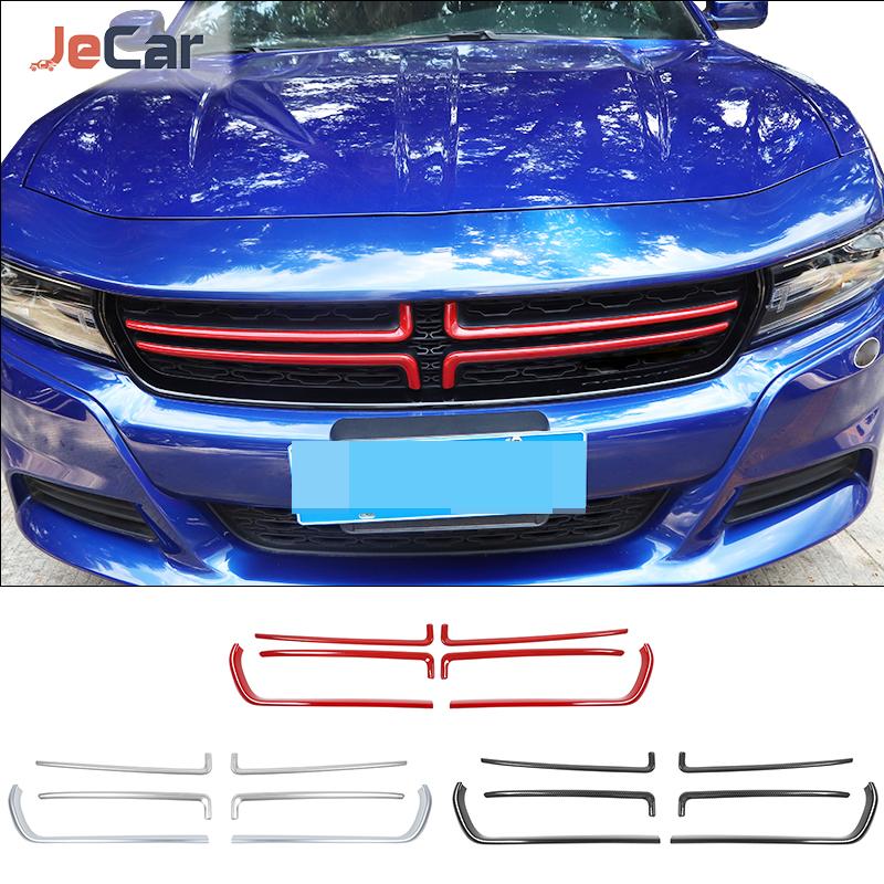 

JeCar ABS передняя решетка автомобиля решетка декоративная полоса для Dodge Charger 2015 Up салон автомобиля