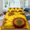 Vintage Sunflowers Duvet Cover Set Letters Bedding Set Letters And Sunflowers Printed Retro Girls Queen Size 2/3pcs Quilt Cover