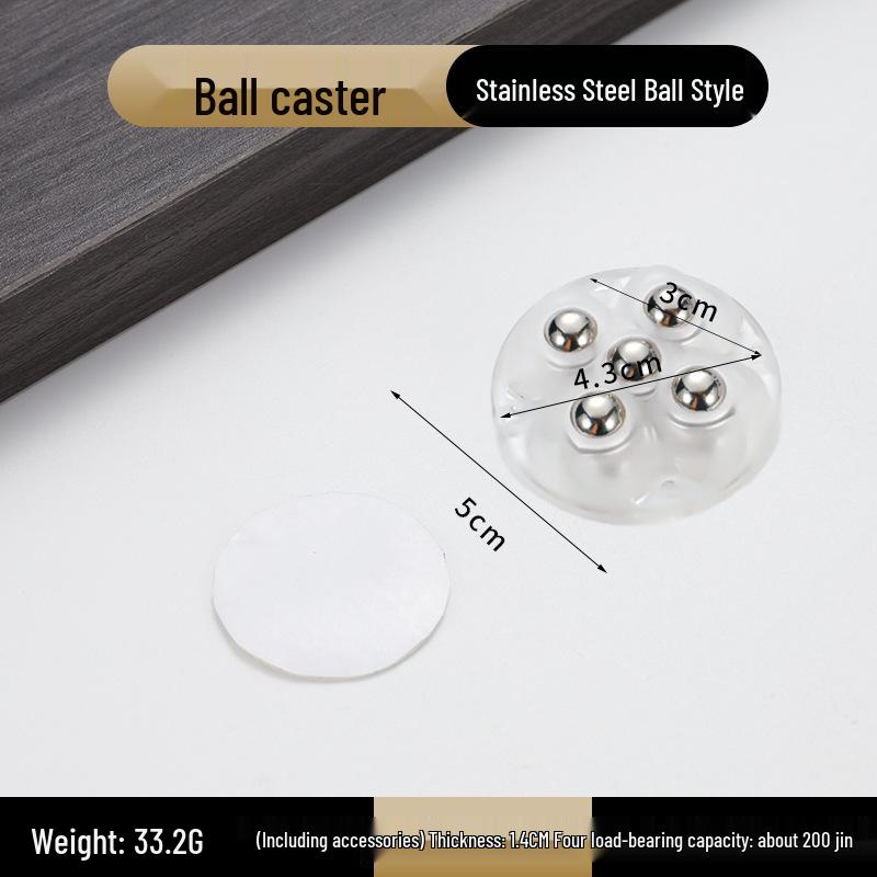 No-Punch Adhesive Universal Wheel Casters: Mobile Ball Bearing Wheels for Household Use